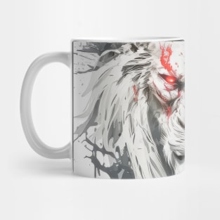 Lion Portrait Animal Painting Wildlife Outdoors Adventure Mug